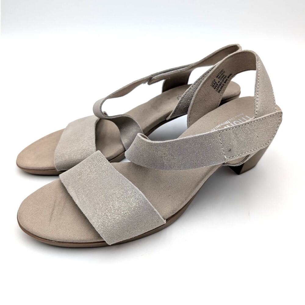 Munro Lucia Slide Sandals Hook & Loop Women's Champagne Size US9N EU39.5